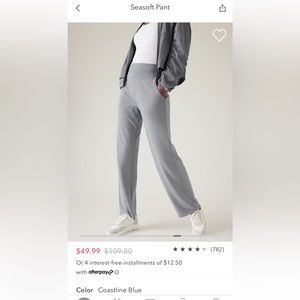 Women’s Seasoft Pant size medium tall in coastline blue